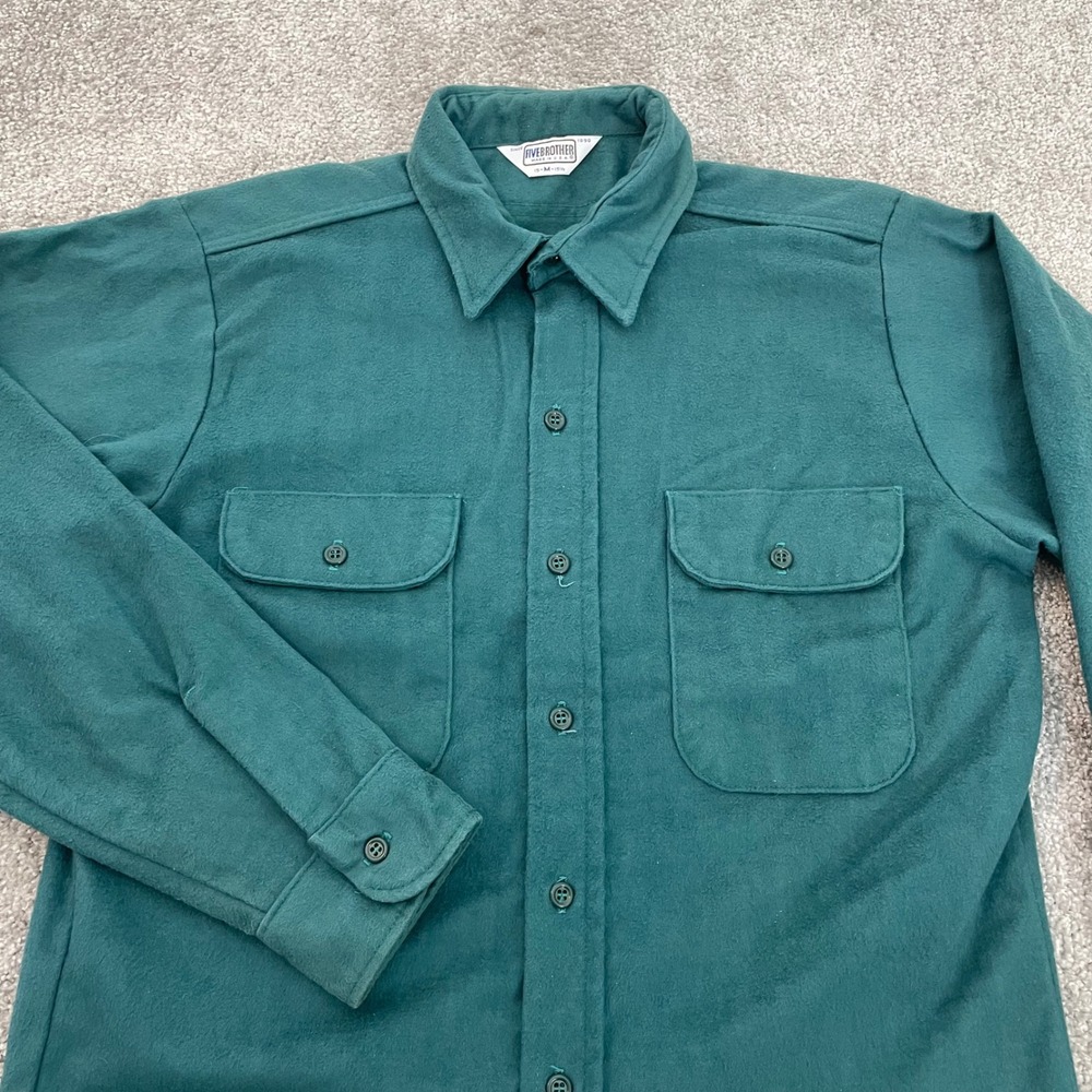 Five Brother Flannel Shirt Mens Medium Chamois Cloth USA Made Heavy Button Up